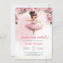 Cute Little girl tutu ballerina dress Baby Shower Inbjudningar