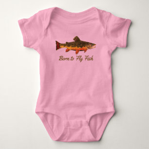 Cute Little Girl's "Born to Fly Fish" T Shirt