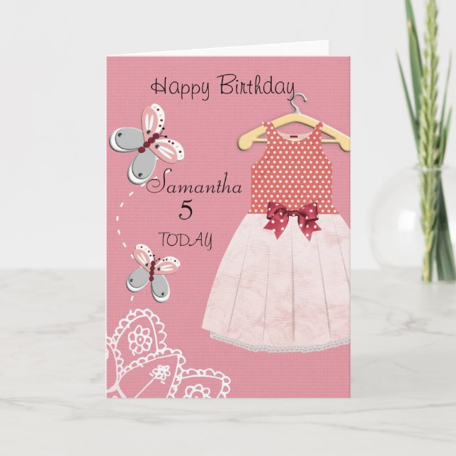 Cute Little Girls Personlig Birday Card Kort (Framsida)