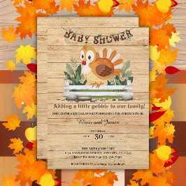 Cute Little Gobble Turkey Baby Shower Inbjudningar