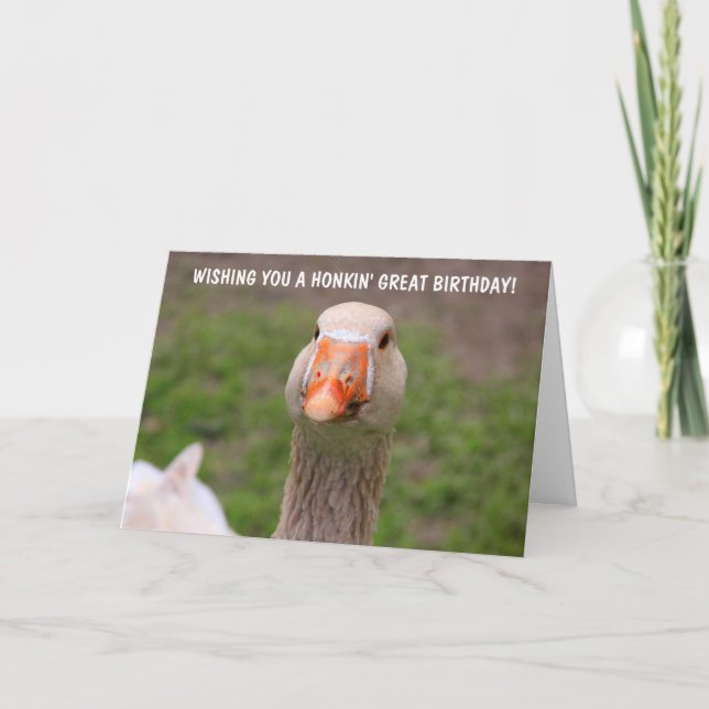 Cute Little Goose Birday Card Kort (Framsida)