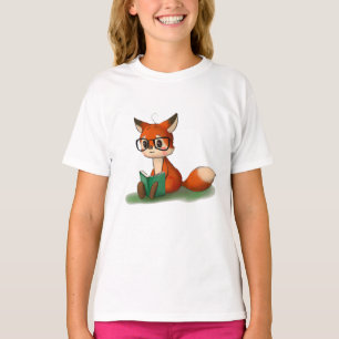 Cute Little Graphic Art Storybook Fox Animal Art T Shirt