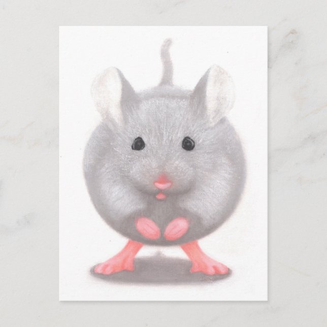 Cute Little Grått Mouse Vykort (Framsida)