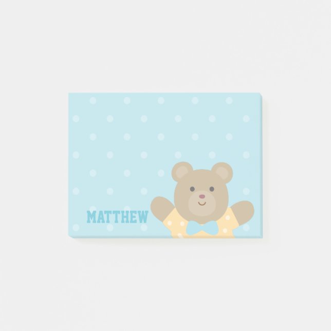 Cute Little Grizzly Bear Unge Kids Post-it Block (Framsida)