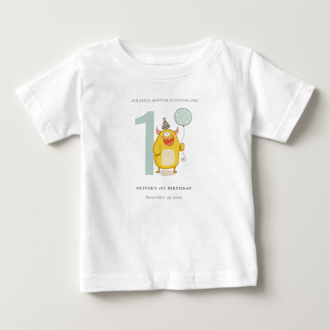 Cute Little Gult Aqua Monster oavsett ålder T Shirt (Framsida)