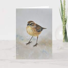 Cute Little Gult Warbler Bird Art Note Card Kort