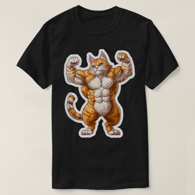 Cute Little Gym Cat Sports Workout Lyfts T Shirt (Design framsida)