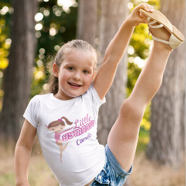 Cute Little Gymnast Rosa Lila Monogram Girls T Shirt