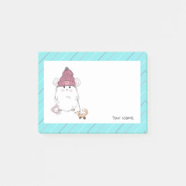 Cute Little Hamster Blue Anpassningsbar Post-it Block