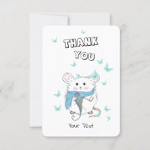 Cute Little Hamster Blue Butterfly