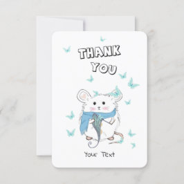 Cute Little Hamster Blue Butterfly Tack Kort