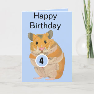 Cute Little Hamster Boys Age Card Helgkort