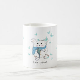 Cute Little Hamster Butterfly Anpassningsbar Kaffemugg