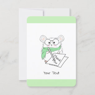 Cute Little Hamster Grönt Tack Kort