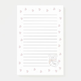 Cute Little Hamster Hearts Monogram Post-it Block