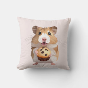 Cute Little Hamster med muffin Kudde
