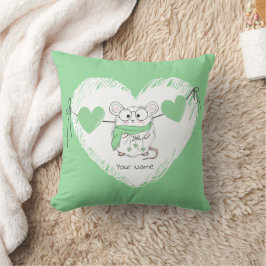 Cute Little Hamster Namn Heart Kudde