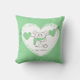 Cute Little Hamster Namn Heart Kudde