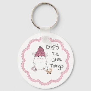 Cute Little Hamster "Njoy The Little Sak" Nyckelring