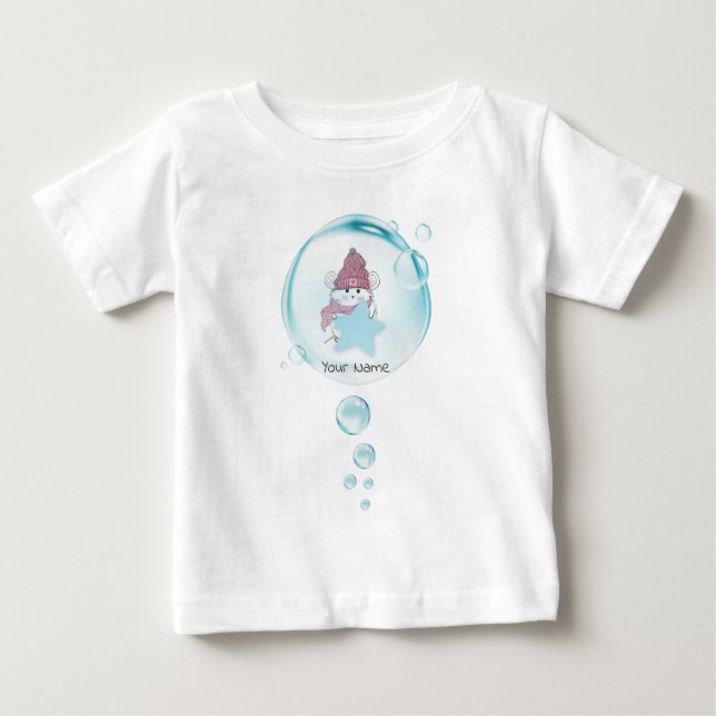 Cute Little Hamster Soap Bubble Namn T Shirt (Framsida)