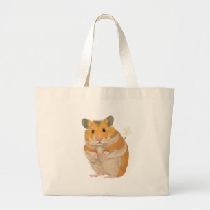 Cute Little Hamster som har en blomma Jumbo Tygkasse