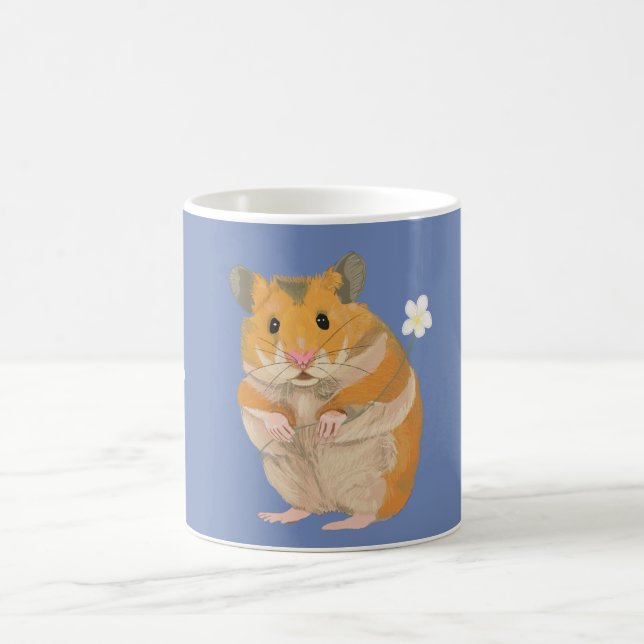 Cute Little Hamster som har en blomma Kaffemugg (Center)