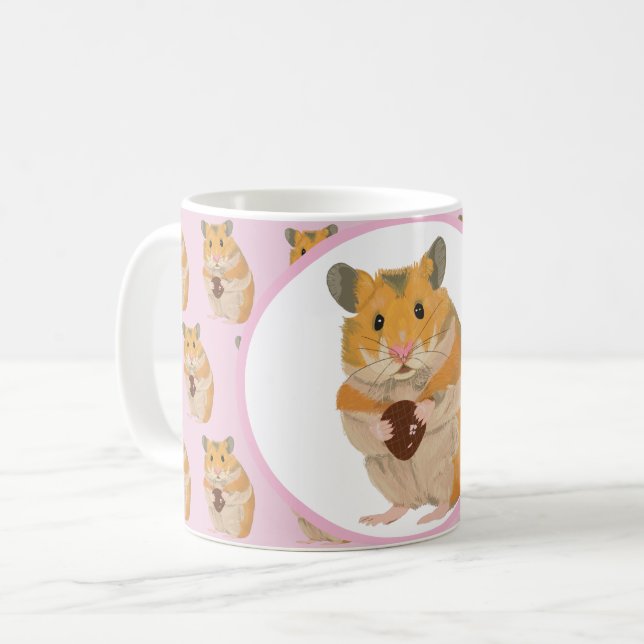 Cute Little Hamster som innehar ett Påskägg Kaffemugg (Framsida vänster)