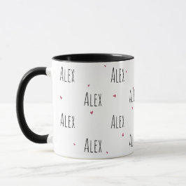 Cute Little Hearearts + "Your Name" Text | KÄRLEK Mugg