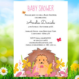Cute Little Hedgehog Baby Shower Inbjudningar