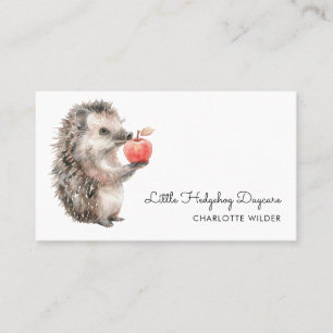 Cute Little Hedgehog Daycare Affärskort Visitkort