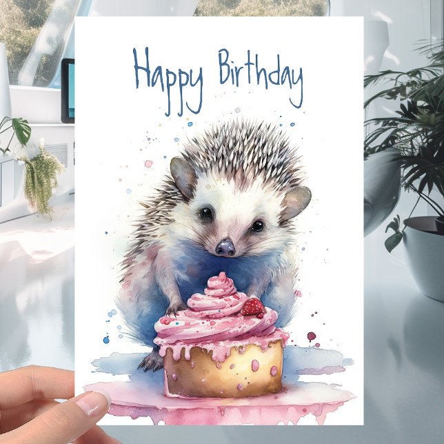Cute Little Hedgehog med kummel - alla åldrar Kort (Skapare uppladdad)