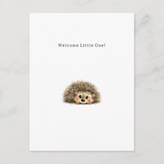 Cute Little Hedgehog New Baby Card. Vykort