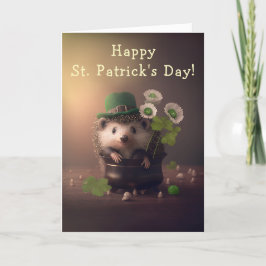 Cute Little Hedgehog St. Patrick's Day Helgkort