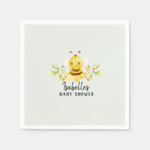 Cute Little Honeybee Baby Shower Anpassningsbar Pappersservett