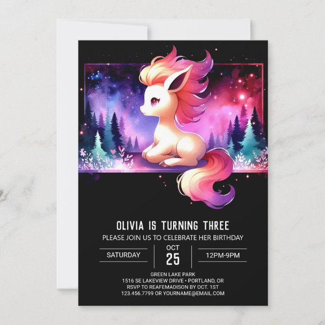 Cute Little Horse Birthday Inbjudningar (Framsida)
