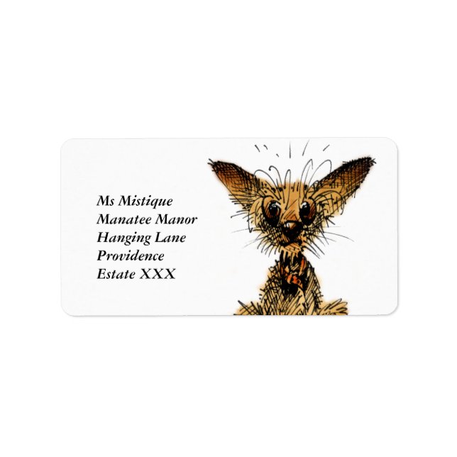 Cute Little hund Adressetikett (Framsidan)