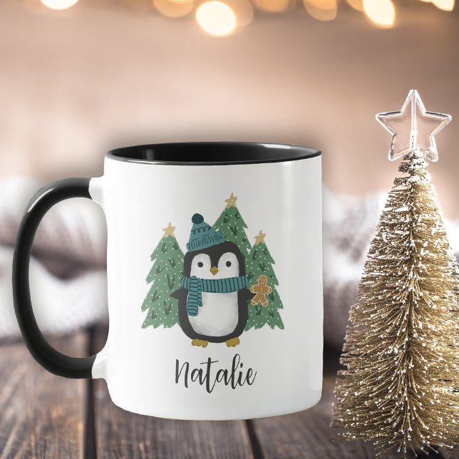Cute Little jul Penguin Namn Mugg (Skapare uppladdad)