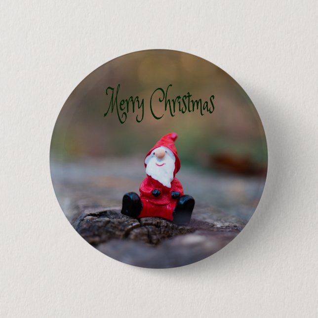 Cute Little Jultomten God jul Knapp (Framsida)