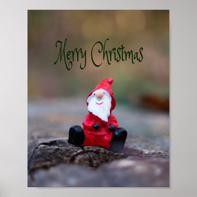 Cute Little Jultomten God jul Poster (Framsidan)