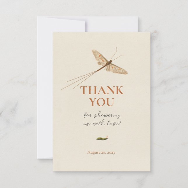 Cute Little Kärlek Kryp Baby Shower Tack Kort (Framsida)