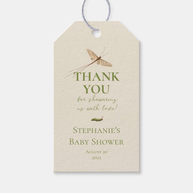 Cute Little Kärlek Kryp Baby Shower Tack Presentetikett (Framsidan)