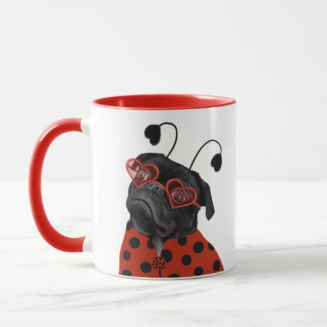 Cute Little Kärlek Pug | Pug Älskare Mugg (Vänster)