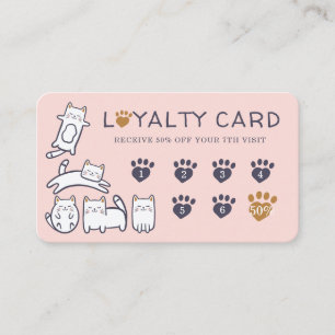 Cute Little Kattunge Djuromsorg & Grooming Loyalty Visitkort