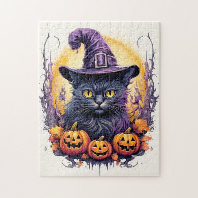 Cute Little Kattunge Witch Pussel (Vertikal)