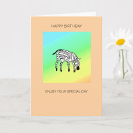 Cute Little Kenyan Zebra Birthday Kort