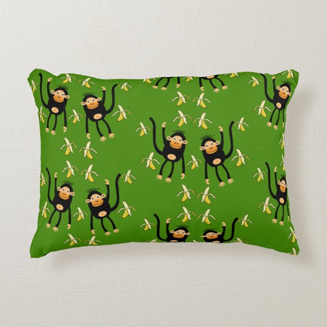 Cute Little Kid Monkey Prydnadskudde (Framsidan)