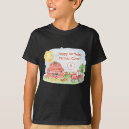 Cute Little Kids Grattis på födelsedagen Farmer Bo T Shirt