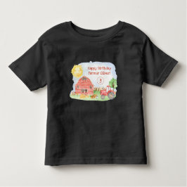 Cute Little Kids Grattis på födelsedagen Farmer Bo T Shirt