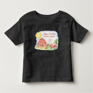 Cute Little Kids Grattis på födelsedagen Farmer Bo T Shirt