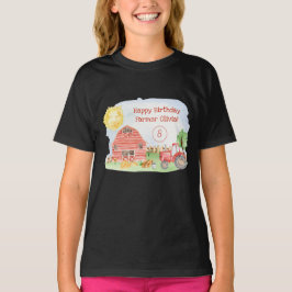 Cute Little Kids Grattis på födelsedagen Farmer Gi T Shirt